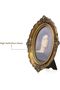 Antique Oval Picture Frame, Glass Front, Tabletop or Wall Hanging, Bronze Gold, 4x6 in - 8