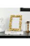 5x7 Vintage Gold Picture Frame, Handcrafted Resin Leaf Design, Glass Front - 4