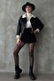 Women's Black Cropped Leather Coat – Fur Lined, Nubuck Collar Jacket - 2