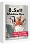 Shadow Box Frame, White, 8.5x11