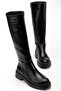 Women's Black Shiny Skin Casual Boots - 3