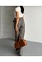 Women's Wide-Leg Brown High-Waist Wide-Leg Office Fabric Trousers - 6