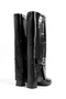 Women's Genuine Leather Buckle Thick Heeled Boots - 4