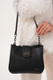 Women's Three-Compartment Lock Closure Adjustable Shoulder and Crossbody Strap Black Shoulder Bag - 7