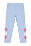Flower Printed 6-9 Years Old Leggings - Blue 7-8 Years Old - 2