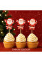 12 cm Bamboo Toothpicks with Santa Claus Figures • New Year's Presentation and Party Decoration Set, Cocktail - 2