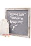 Rustic Vintage Wood Grey Felt Letter Board - Changeable Message Board (Grey) - 7