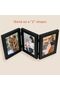5x7 Three Picture Trifold Hinged Photo Frame - Triple Desktop Collage, Real Glass