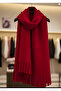 Trend Red Winter Shawl – Soft Texture, Stylish Design with Tassels