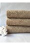 3 Pieces 90X150 cm Bath-Turkish Towel 600 Grams Beige Hotel Collection