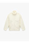 Mock Neck Zipper Pocket Detailed Oversized Plush Jacket - 3