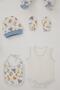 Baby Boy Hospital Release 8-Piece Safari Adventure Cute Animals Patterned 0-3 Months, Ecru - 6