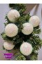 Christmas Tree Pine Tree Ornament White Color Sequin Glitter Model 6 Pieces 6 cm Christmas Ball - 2