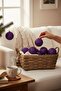Christmas Tree Pine Tree Ornament Purple Color Sequin Glitter Model 6 Pieces 6 cm Christmas Ball - 6