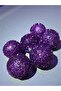 Christmas Tree Pine Tree Ornament Purple Color Sequin Glitter Model 6 Pieces 6 cm Christmas Ball - 4