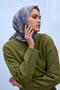 Viscose Blended Velora Scarf Anthracite-Smoked Green Toned Patterned Tok Duruşlu 90X90 - 3