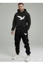 Men's Eagle Printed Hooded Tracksuit Set - Top and Bottom Set