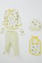 Baby Boy Hospital Release 5-Piece Cute Little Apple Patterned 0-3 Months, Ecru - 2