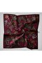Viscose Velora Scarf Plum-Strawberry Red-Green Patterned Non-Slip Textured Tok Duruşlu 90X90 - 7