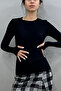 Women's Finger-Through Bodysuit Black-White Two-Piece Set - 3