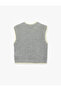 Sleeveless Ribbed Crew Neck Hair Knit Textured Sweater - 2