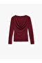Slim Fit Wool Blend Long Sleeve Degaje Collar Blouse - 3