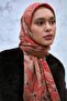 Viscose Velora Scarf Oxide Brown-Milky Brown Toned Patterned Anti-Slip 90X90 - 5