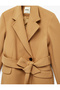 Short Coat, Cashmere, Belted, with Pockets, Double-Breasted, Long-Sleeved - 5