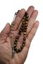 Natural Stone Tiger's Eye Prayer Beads, 33 Beads Silver Color Dual Model Tassel Rosary, Gift Boxed - 2