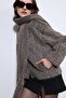 Light Brown Scarf Collar Faux Fur Coat - 5