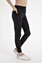 Crozwise Women's Black Micro Pocket Leggings Plain Casual Sports - 2