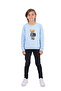 Boy's Sweatshirt Teddy Bear Printed Crew Neck 3-Thread Fleece-Lined 5-10 Years Old Blue