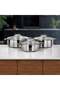 Mahra Hot Pot Set of 3 Stainless Steel Silver (H 25 P 3)