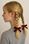 Burgundy Velvet Textured Double Side Buckle Set - 2