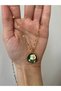 Green Color Pearl Flower Plate Necklace 50-cm - 2