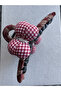 Red gingham patterned fabric covered toggle buckle