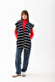 Square Striped Patchwork Scarf - Sports Knitwear Knitted Shoulder Scarf |   Unisex Boho Shawl - Scarf - 2