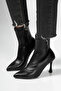 Madeleine Women's Black Thin Heel Pointed Toe Zippered Ankle Length Boots Bootie - 2