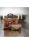 Women's Black Column Strap Fur Plush Crossbody Bag with Stone Multi-Compartment Wallet Set - 2