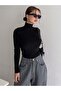 Unisex Dark Black Premium Cotton Turtleneck Camisole Ribbed Slimfit Turtleneck Sweater - 4