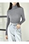 Unisex Gray Premium Cotton Turtleneck Camisole Ribbed Slimfit Turtleneck Sweater - 3