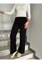 Corded Fabric Knitwear Trousers with Elastic Waist - 2