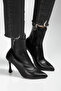 Madeleine Women's Black Thin Heel Pointed Toe Zippered Ankle Length Boots Bootie - 4