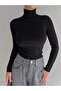 Unisex Dark Black Premium Cotton Turtleneck Camisole Ribbed Slimfit Turtleneck Sweater - 3