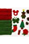 100-Piece Chenille Set with Fuzzy Wire, 50 Pieces Red, 50 Pieces Khaki Green, Christmas Themed Educational Chenille Set
