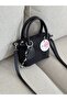 DAILY FABRIC SMALL BLACK WOMEN'S SHOULDER BAG EN18 HEIGHT15 - 5