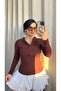 Brown Self-Fastening Italian Sleeve Blouse - 3