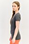 Women Slim Fit Short Sleeve Training Top, Dark Grey - 2
