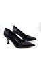 Genuine Leather High Heels Black Stiletto - 4