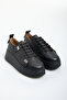 Women's Black Platform Sneakers – Thick Sole Casual Sneakers - 7
